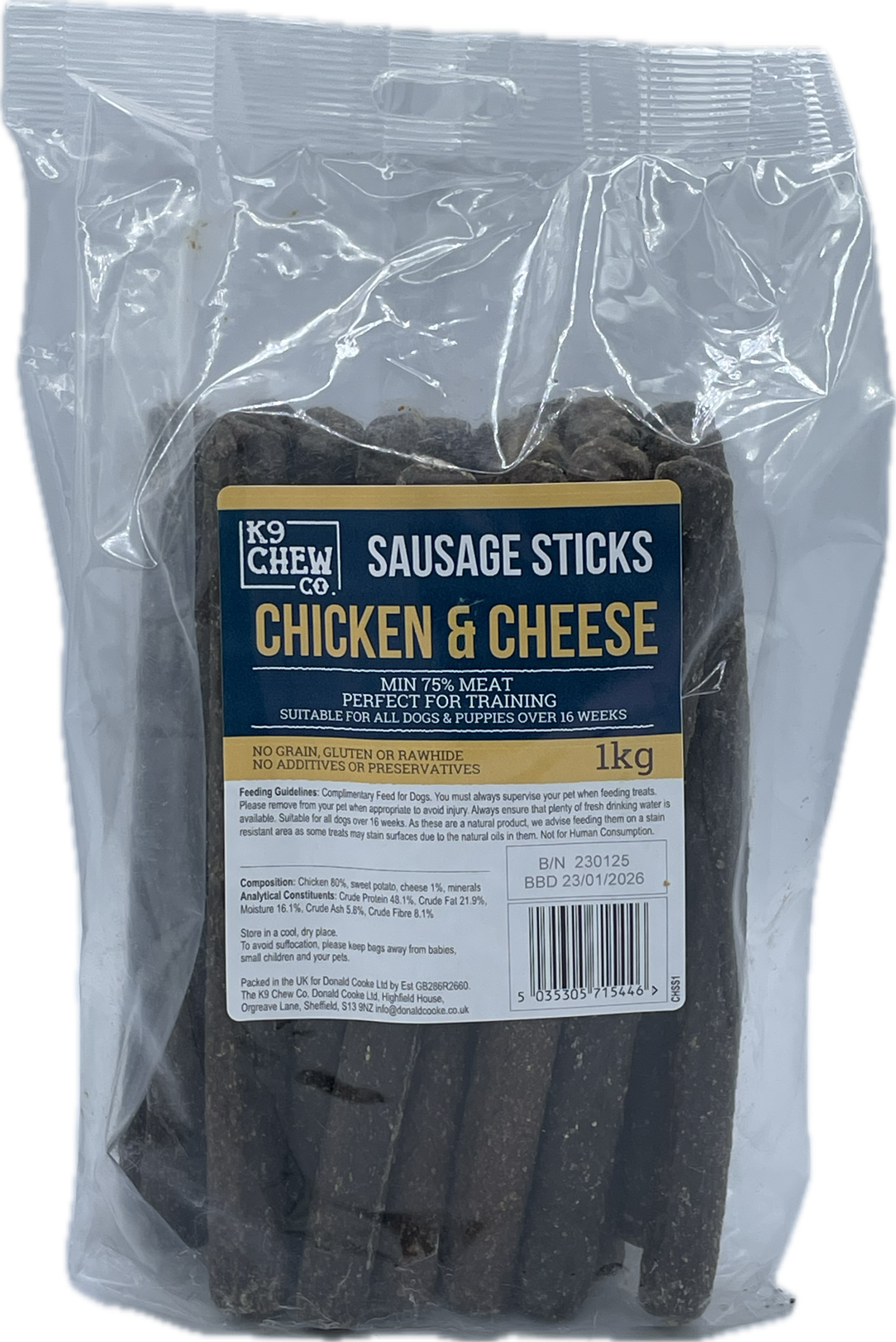 Chicken and Cheese Sausage STICKS 1kg