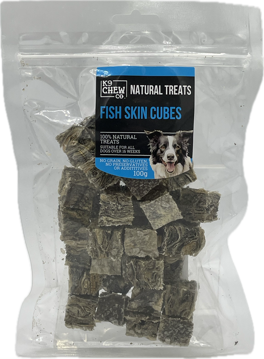 Fish Skin Cubes Medium 100g