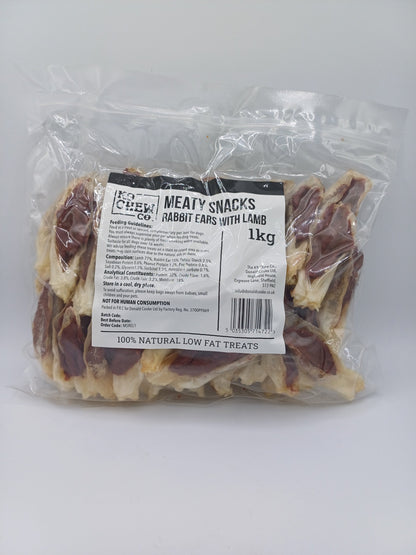 Meaty Snacks Rabbit Ears with Lamb 1kg