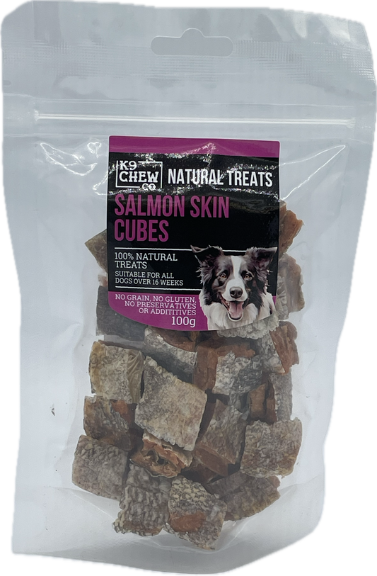 Salmon Skin Cubes 100g