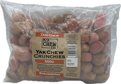 Yak Chew Crunchies 500g Strawberry