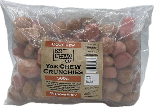 Yak Chew Crunchies 500g Strawberry